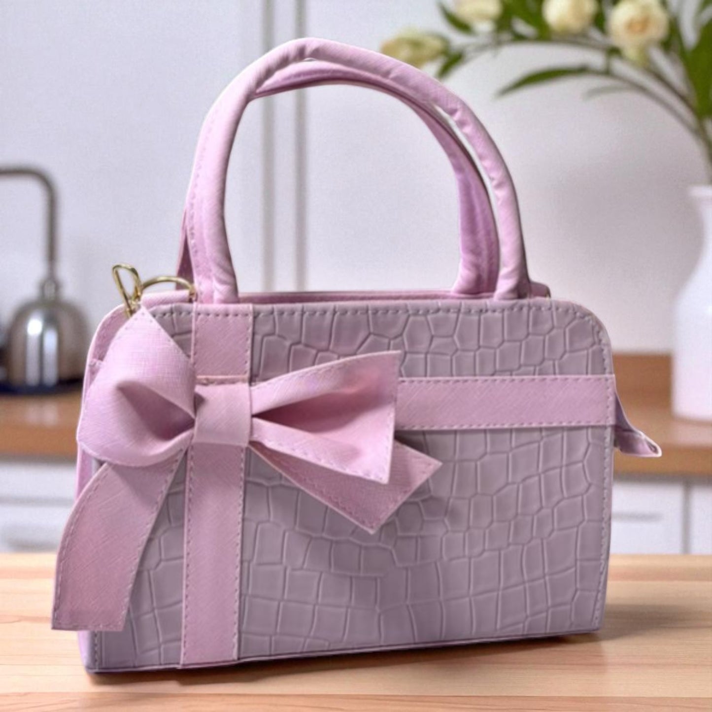 Bolsa ARLETH Mediana Beige con Moño Elegante | Estilo Fino y Moderno | Moda Dama Casual y Formal