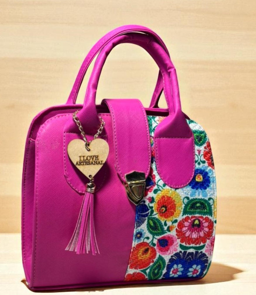 Bolsa DALIA Mediana Negra con Bordado de Girasoles | Artesanal, Elegante y Colorida | Moda Dama Casual y Formal