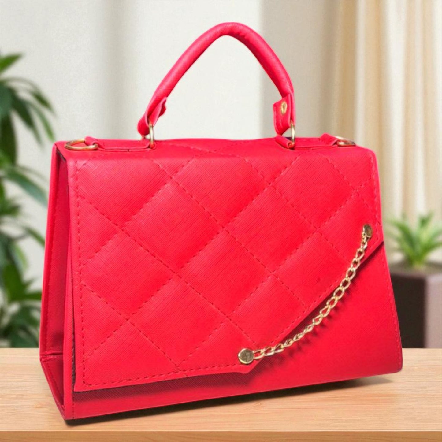 Bolsa MELINA Crossbody Azul Acolchada con Cadena Dorada | Mini Elegante de Moda