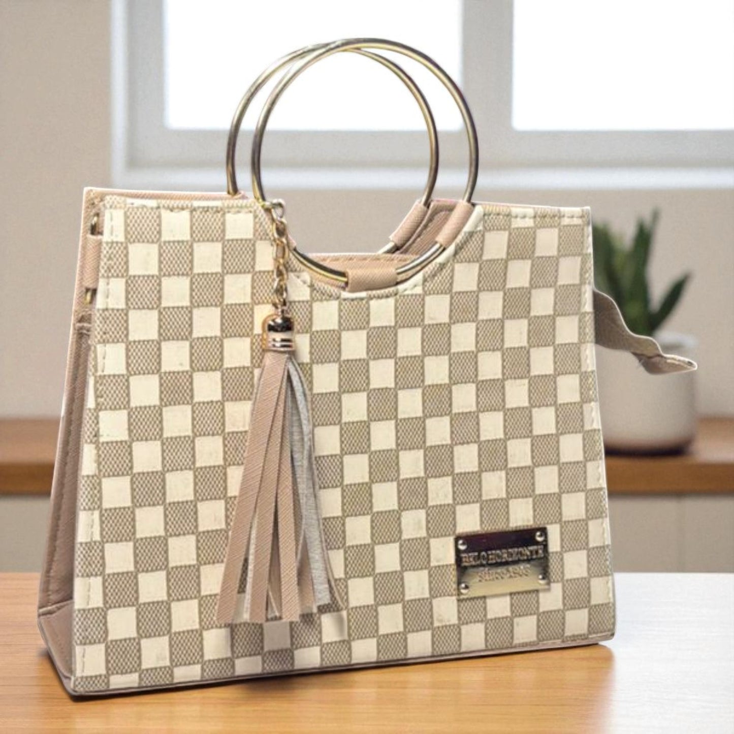 Bolsa de dama Victoria elegante moderna exclusiva negra sintética alta calidad duradera