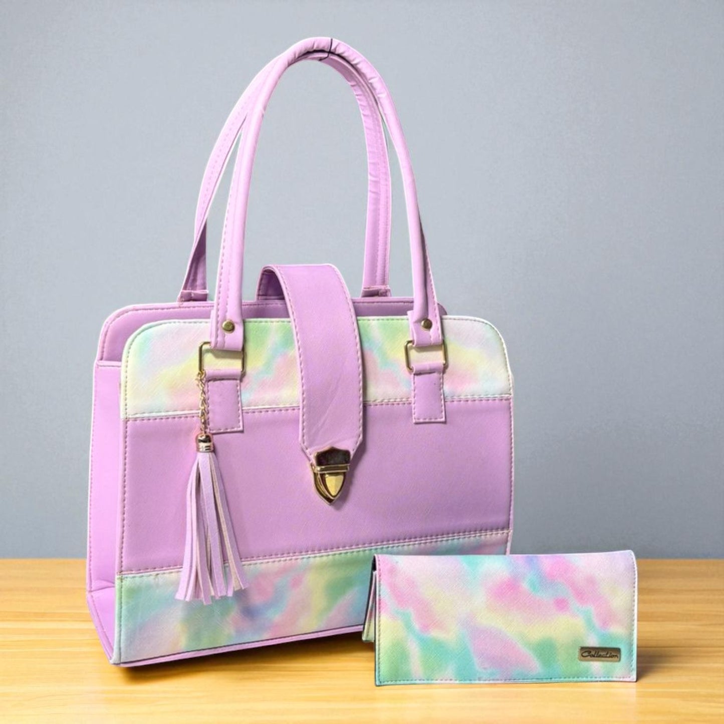 Bolsa de dama ELIZABETH blanca elegante con estrellas plateadas, moderna, espaciosa y resistente