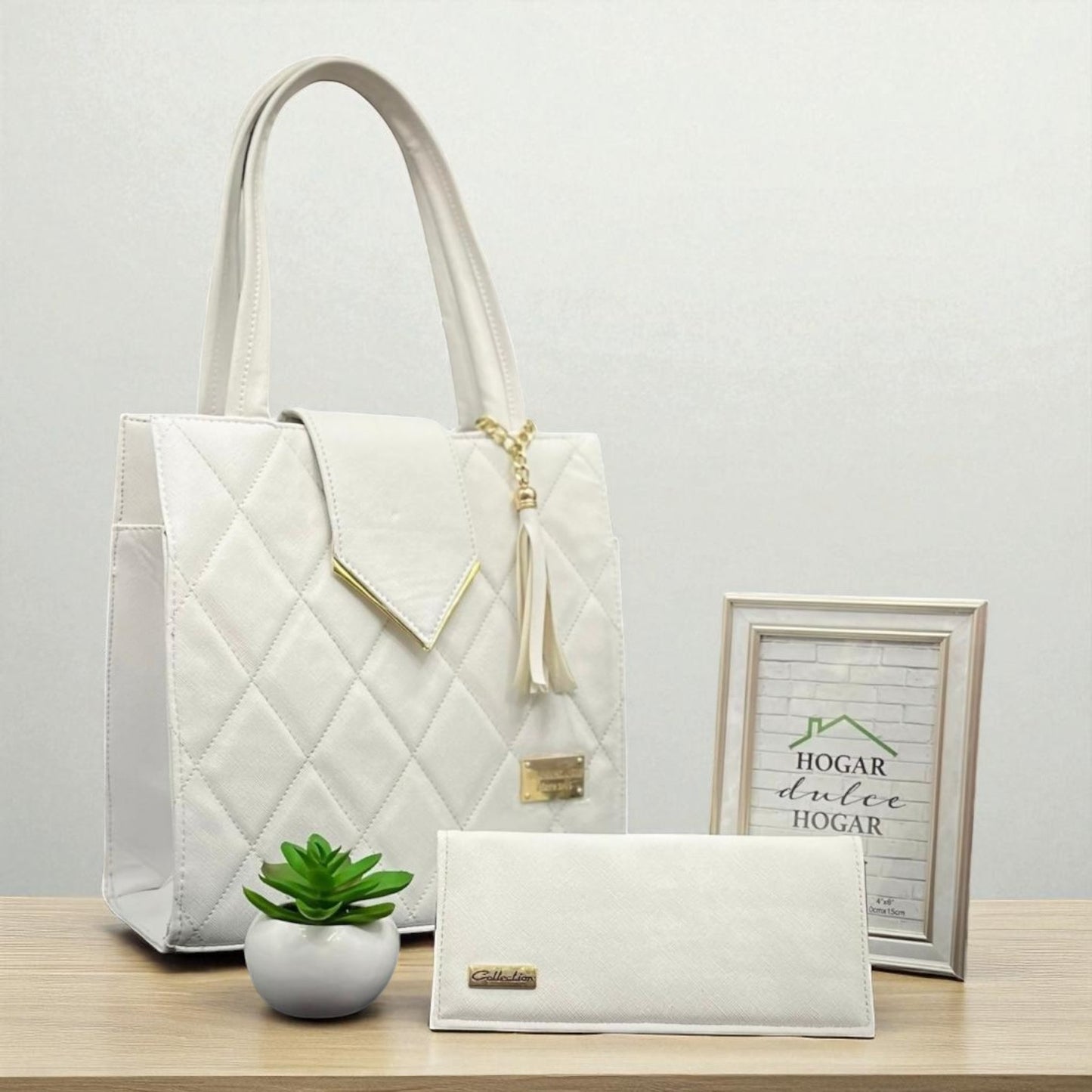 Bolsa de dama Danie elegante moderna acolchada café sintética alta calidad duradera