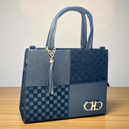 Bolsa AGNES Mediana Negra con Animal Print Vaca | Moda Dama Elegante y Casual | Ideal Oficina y Uso Diario