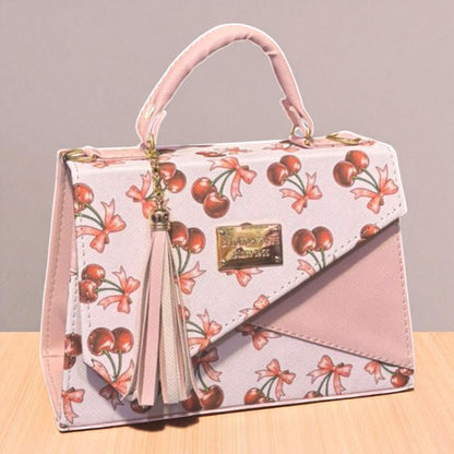 Bolsa ALBA crossbody cerezas diseño moderno rojo blanco, moda juvenil tendencia 2025