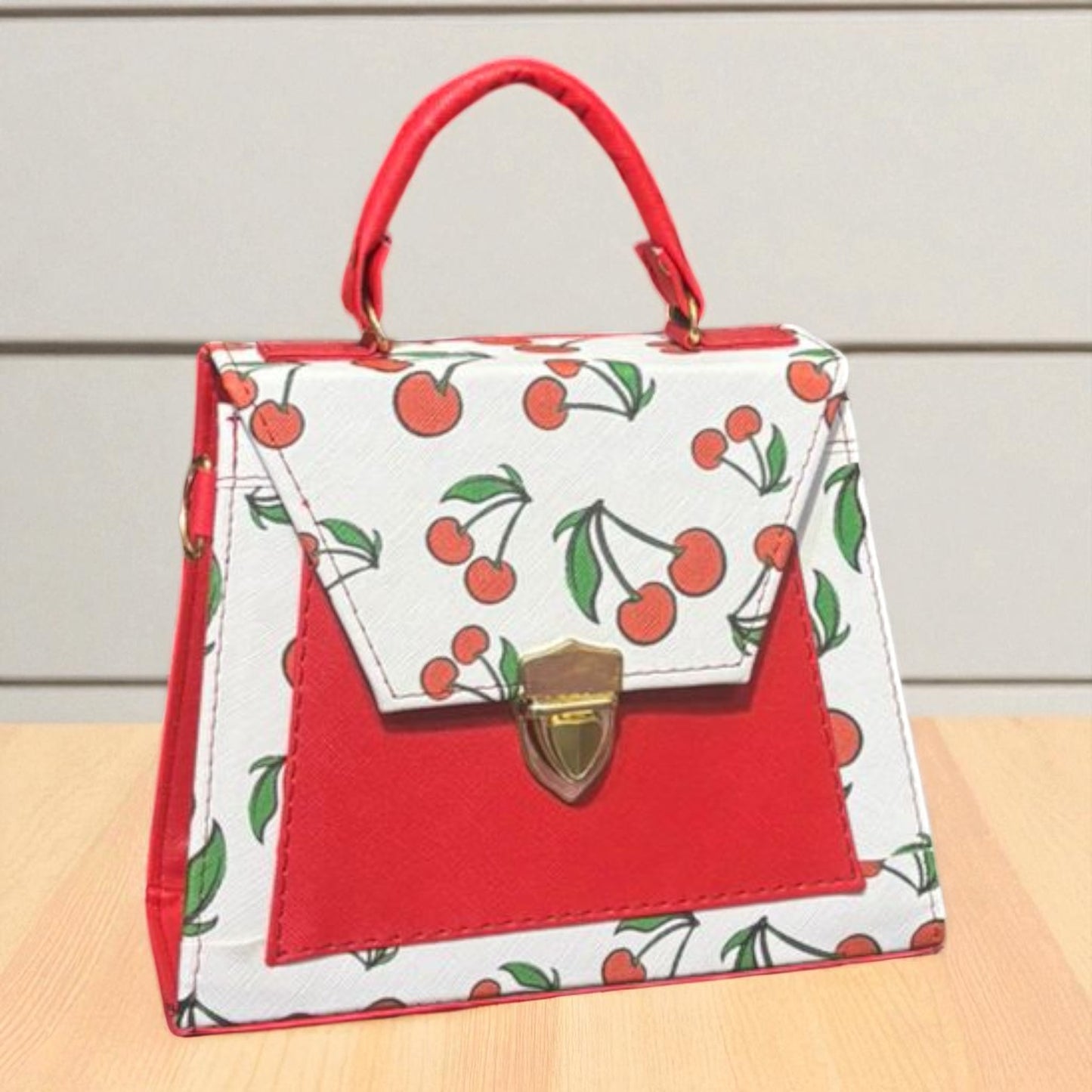 Bolsa ALBA crossbody cerezas diseño moderno rojo blanco, moda juvenil tendencia 2025