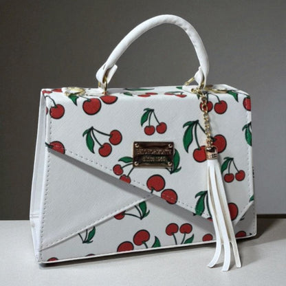 Bolsa ALBA crossbody cerezas diseño moderno rojo blanco, moda juvenil tendencia 2025
