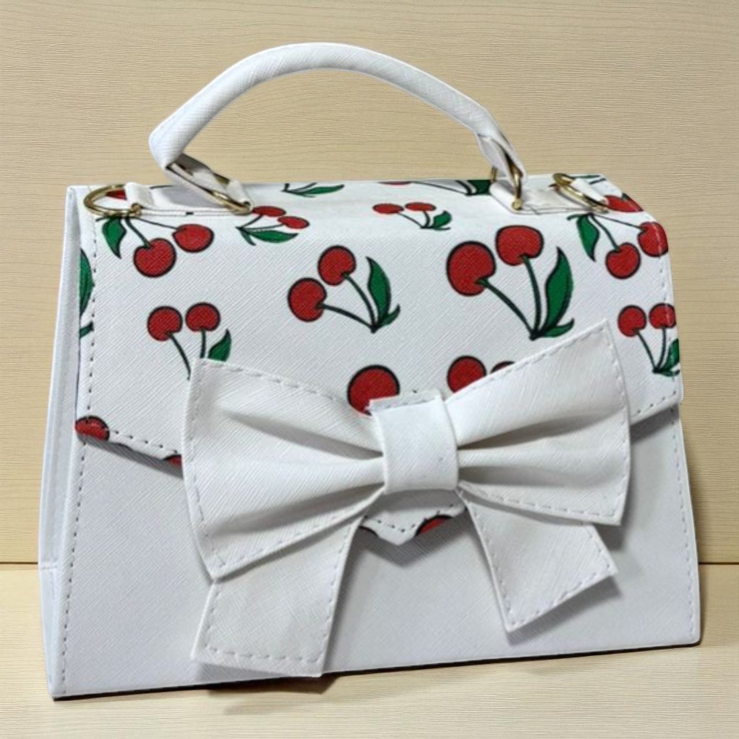 Bolsa ALBA crossbody cerezas diseño moderno rojo blanco, moda juvenil tendencia 2025