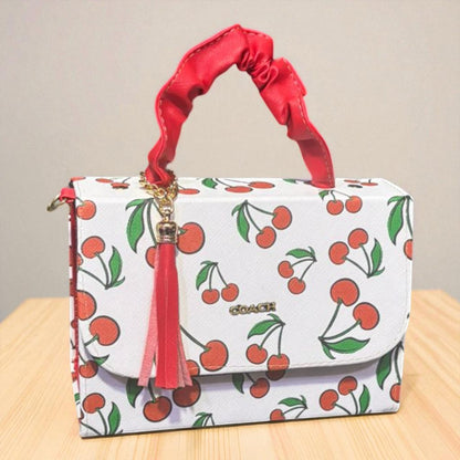 Bolsa ALEIDA  crossbody cerezas estilo juvenil, sintética alta calidad, ideal para revender