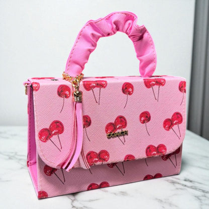 Bolsa ALEIDA  crossbody cerezas estilo juvenil, sintética alta calidad, ideal para revender