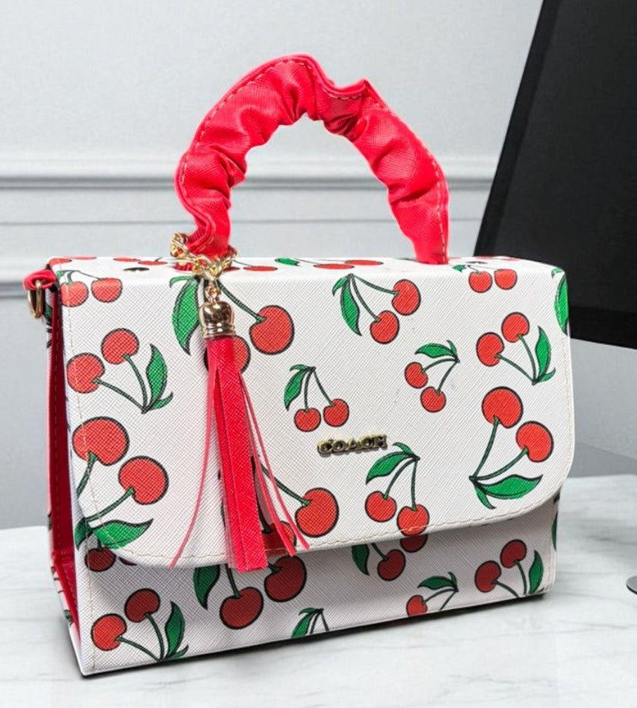 Bolsa ALEIDA  crossbody cerezas estilo juvenil, sintética alta calidad, ideal para revender