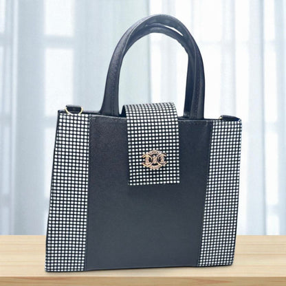 Bolsa ALMA Mediana Negra con Animal Print Vaca | Elegante y Moderna | Moda Dama Casual y Formal