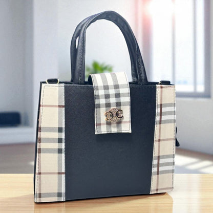 Bolsa ALMA Mediana Negra con Animal Print Vaca | Elegante y Moderna | Moda Dama Casual y Formal