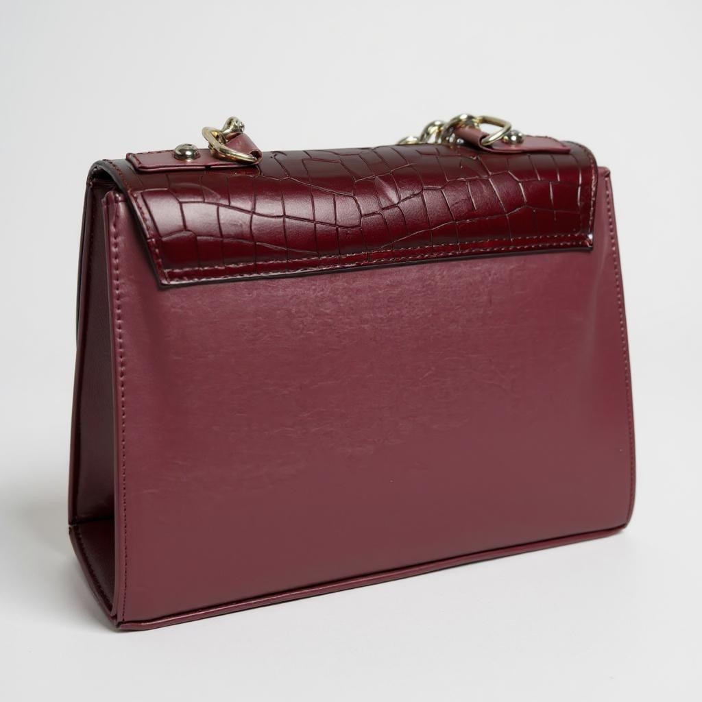 Bolsa de lujo ANA  mujer cuero vegano negro cadena dorada elegante París