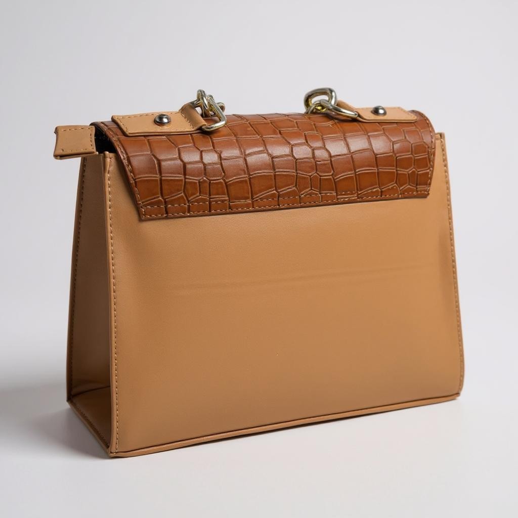 Bolsa de lujo ANA  mujer cuero vegano negro cadena dorada elegante París