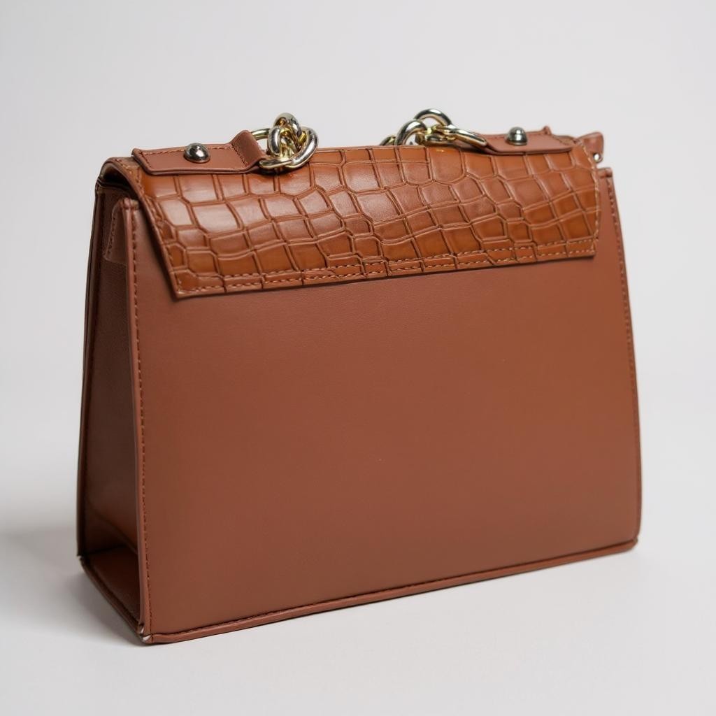 Bolsa de lujo ANA  mujer cuero vegano negro cadena dorada elegante París