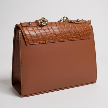 Bolsa de lujo ANA  mujer cuero vegano negro cadena dorada elegante París