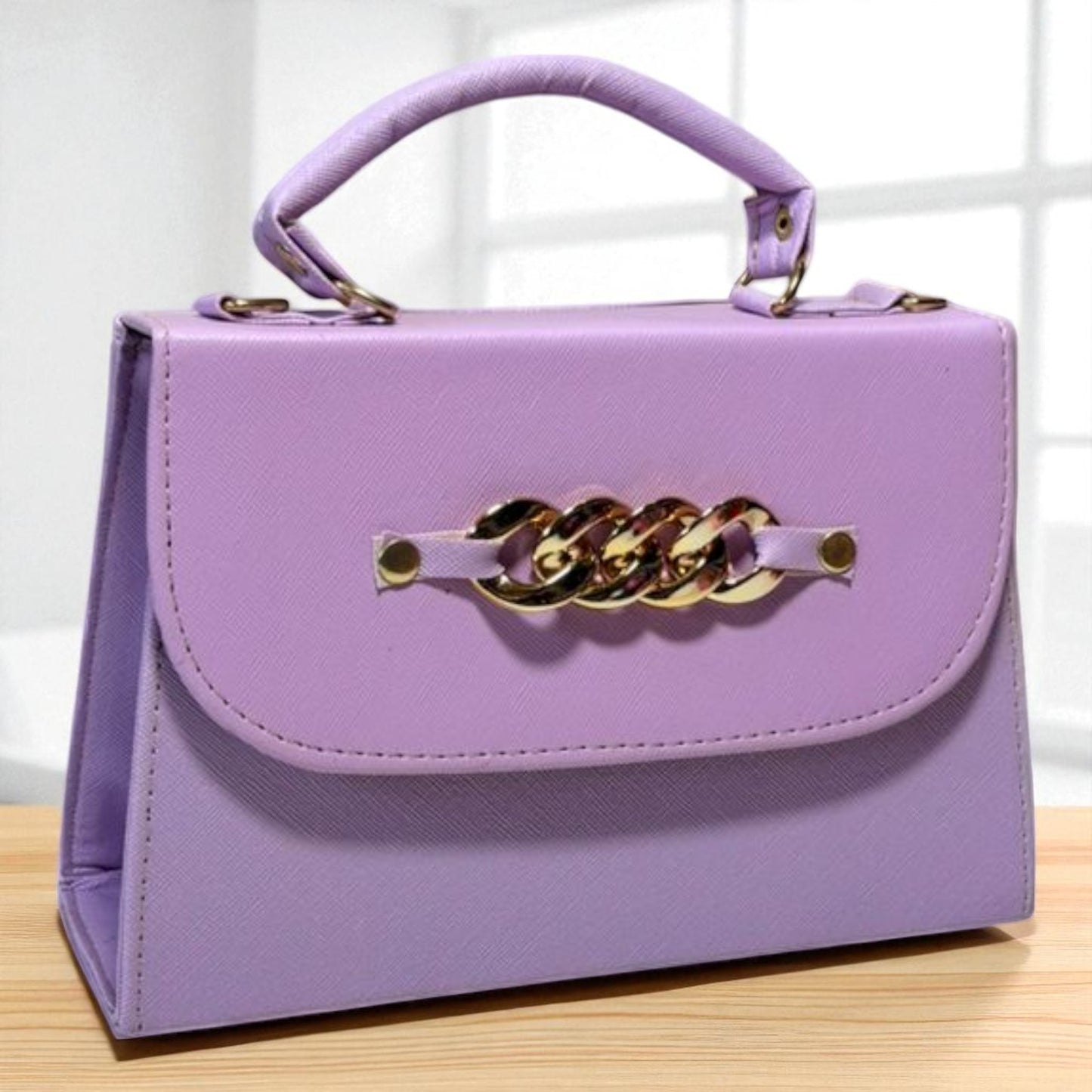 Bolsa ANASTACIA Crossbody Lila Tie-Dye Pastel con Cadena Dorada – Mini Tote Juvenil de Moda