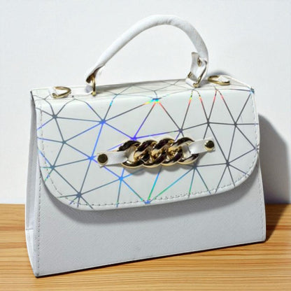 Bolsa ANASTACIA Crossbody Lila Tie-Dye Pastel con Cadena Dorada – Mini Tote Juvenil de Moda