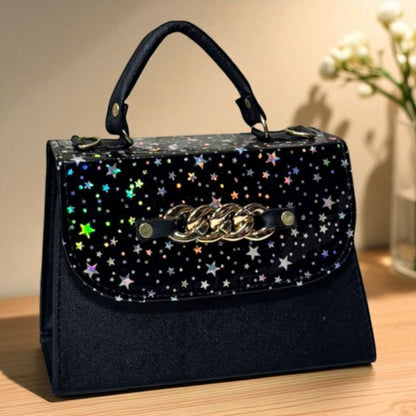 Bolsa ANASTACIA Crossbody Lila Tie-Dye Pastel con Cadena Dorada – Mini Tote Juvenil de Moda