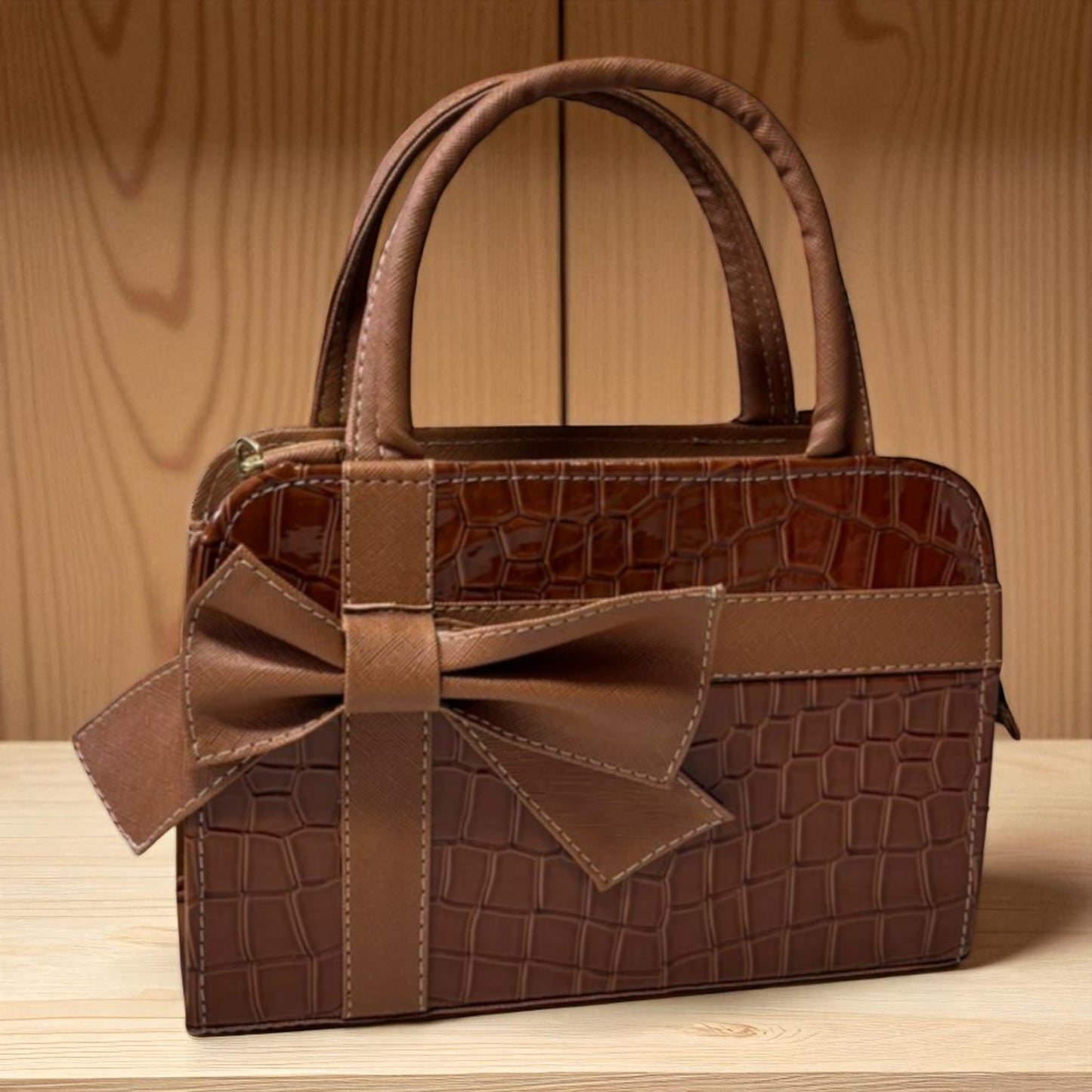 Bolsa ARLETH Mediana Beige con Moño Elegante | Estilo Fino y Moderno | Moda Dama Casual y Formal