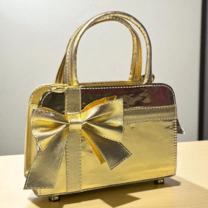 Bolsa ARLETH Mediana Beige con Moño Elegante | Estilo Fino y Moderno | Moda Dama Casual y Formal