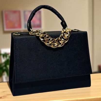 Bolsa ASIA Crossbody Fucsia con Cadena Dorada de Lujo – Mini Tote Elegante y Moderno