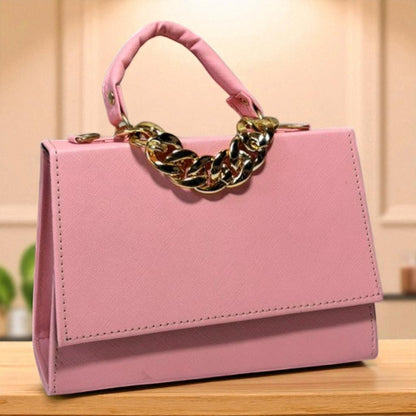 Bolsa ASIA Crossbody Fucsia con Cadena Dorada de Lujo – Mini Tote Elegante y Moderno