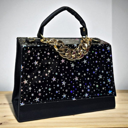 Bolsa ASIA Crossbody Fucsia con Cadena Dorada de Lujo – Mini Tote Elegante y Moderno