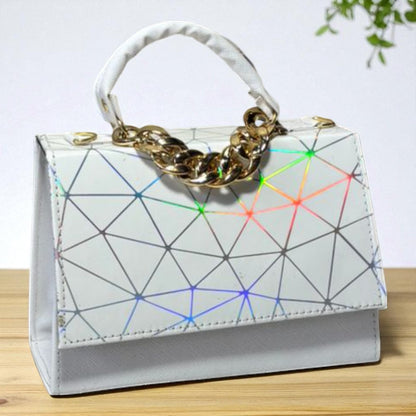 Bolsa ASIA Crossbody Fucsia con Cadena Dorada de Lujo – Mini Tote Elegante y Moderno