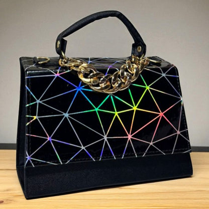 Bolsa ASIA Crossbody Fucsia con Cadena Dorada de Lujo – Mini Tote Elegante y Moderno