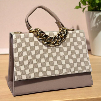 Bolsa ASIA Crossbody Fucsia con Cadena Dorada de Lujo – Mini Tote Elegante y Moderno