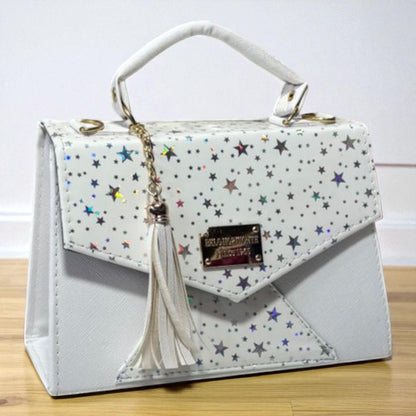 Bolsa AZENETH Crossbody Beige con Estilo Damero y Tassel Elegante – Mini Tote de Moda