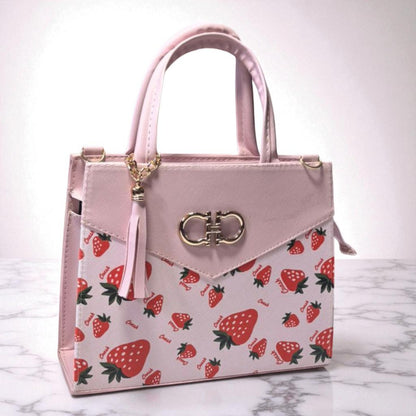 Bolsa BELINDA Mediana Roja con Estampado de Cerezas | Moderna y Juvenil | Moda Dama Casual y Divertida