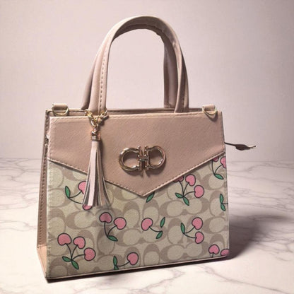 Bolsa BELINDA Mediana Roja con Estampado de Cerezas | Moderna y Juvenil | Moda Dama Casual y Divertida