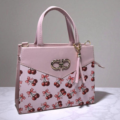 Bolsa BELINDA Mediana Roja con Estampado de Cerezas | Moderna y Juvenil | Moda Dama Casual y Divertida
