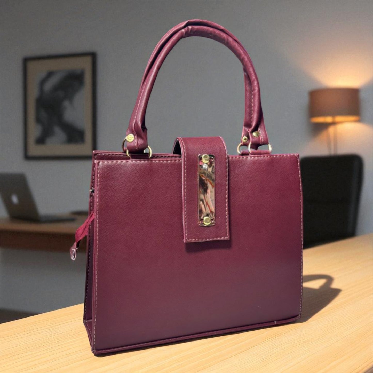 Bolsa BERENICE Mediana Color Vino Elegante | Moda Dama Formal y Casual | Ideal Oficina y Eventos