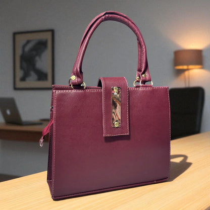 Bolsa BERENICE Mediana Color Vino Elegante | Moda Dama Formal y Casual | Ideal Oficina y Eventos