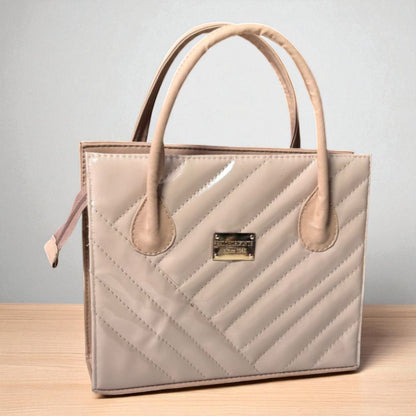 Bolsa BIANCA Mediana Beige con Diseño Capitonado Elegante | Moda Dama Formal y Casual | Ideal Oficina y Eventos