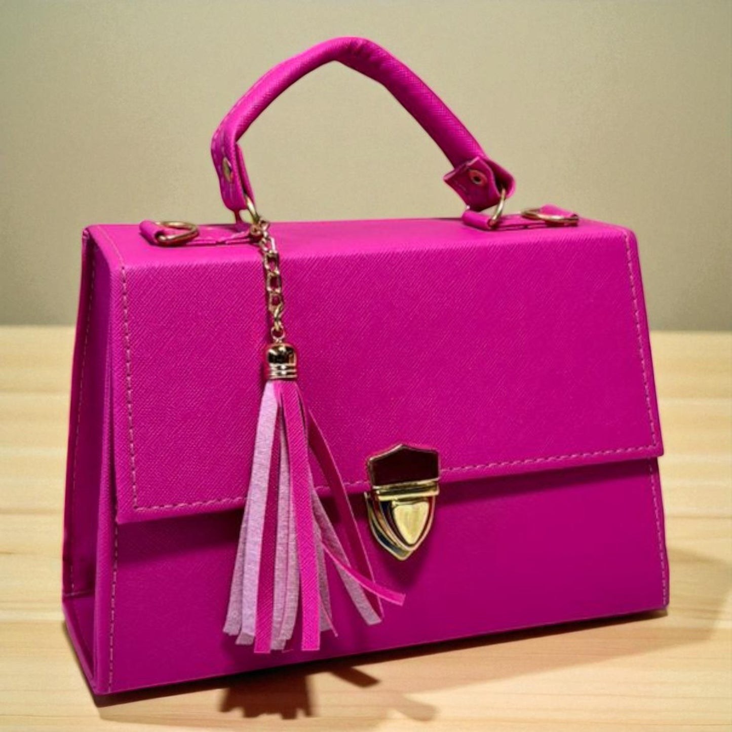Bolsa CINTHIA Crossbody Rosa con Tassel Elegante – Mini Tote Femenino y Moderno