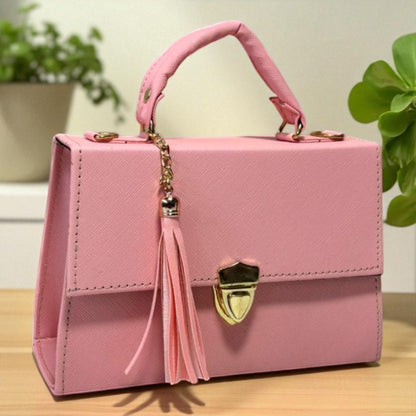 Bolsa CINTHIA Crossbody Rosa con Tassel Elegante – Mini Tote Femenino y Moderno