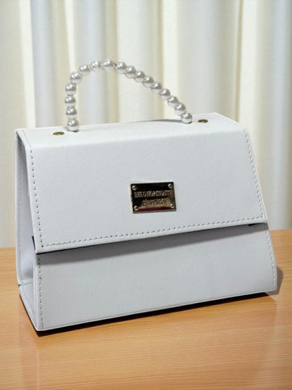 Bolsa CLARIDAD Crossbody Azul Rey con Asa de Perlas – Mini Tote Elegante y Moderno