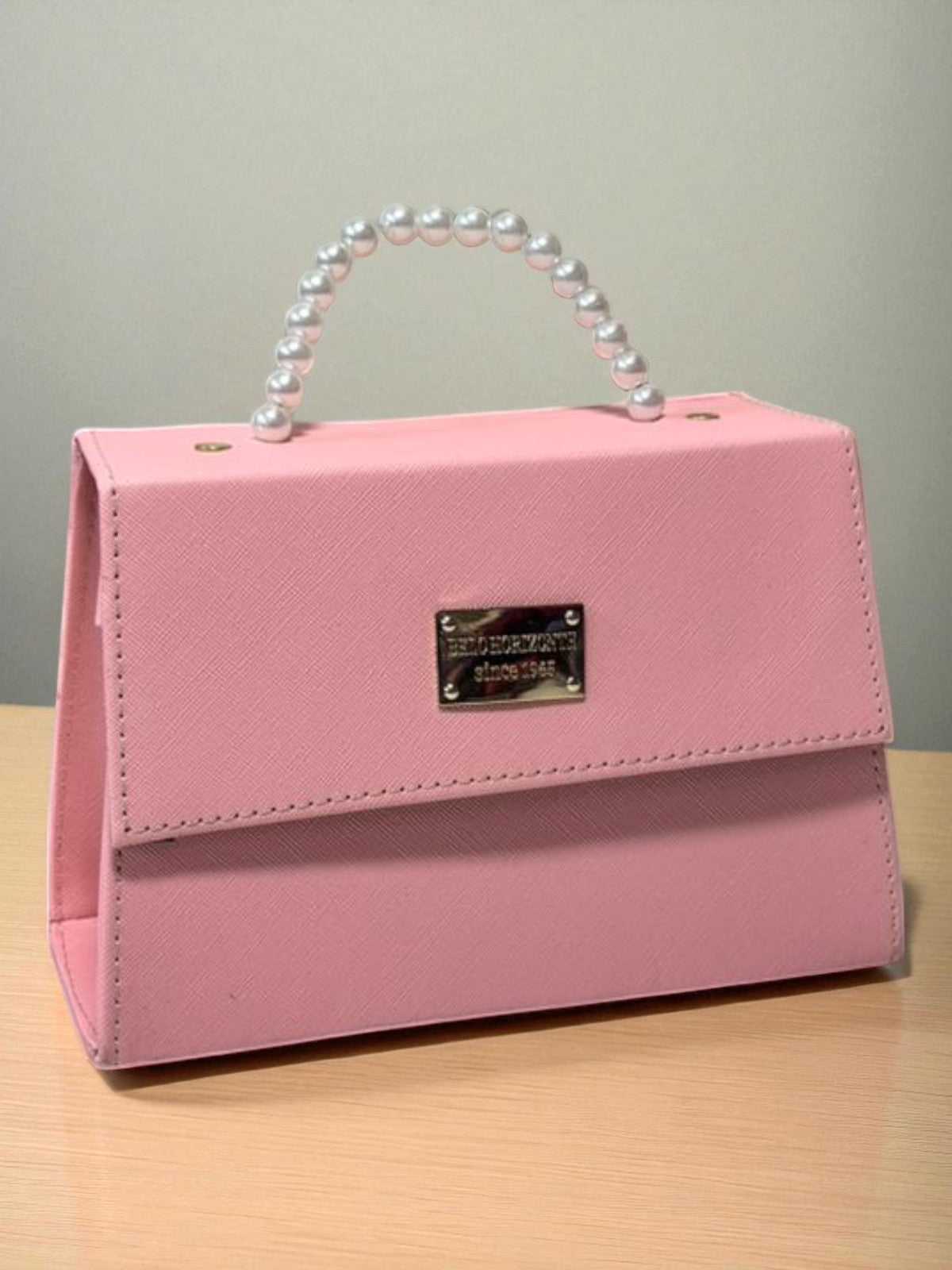 Bolsa CLARIDAD Crossbody Azul Rey con Asa de Perlas – Mini Tote Elegante y Moderno