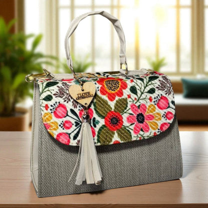 Bolsa CONCEPCION Crossbody Artesanal con Bordado Floral Multicolor – Mini Tote Mexicano de Moda