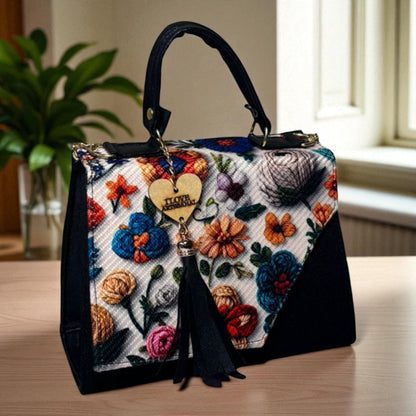Bolsa CONCEPCION Crossbody Artesanal con Bordado Floral Multicolor – Mini Tote Mexicano de Moda