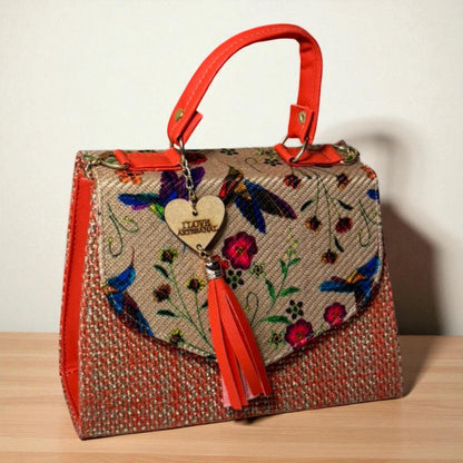 Bolsa CONCEPCION Crossbody Artesanal con Bordado Floral Multicolor – Mini Tote Mexicano de Moda