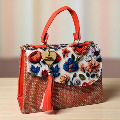 Bolsa CONCEPCION Crossbody Artesanal con Bordado Floral Multicolor – Mini Tote Mexicano de Moda