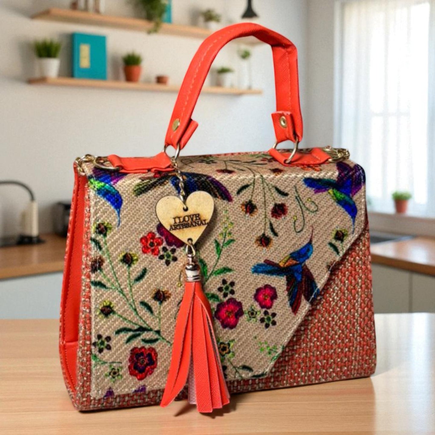 Bolsa CONCEPCION Crossbody Artesanal con Bordado Floral Multicolor – Mini Tote Mexicano de Moda