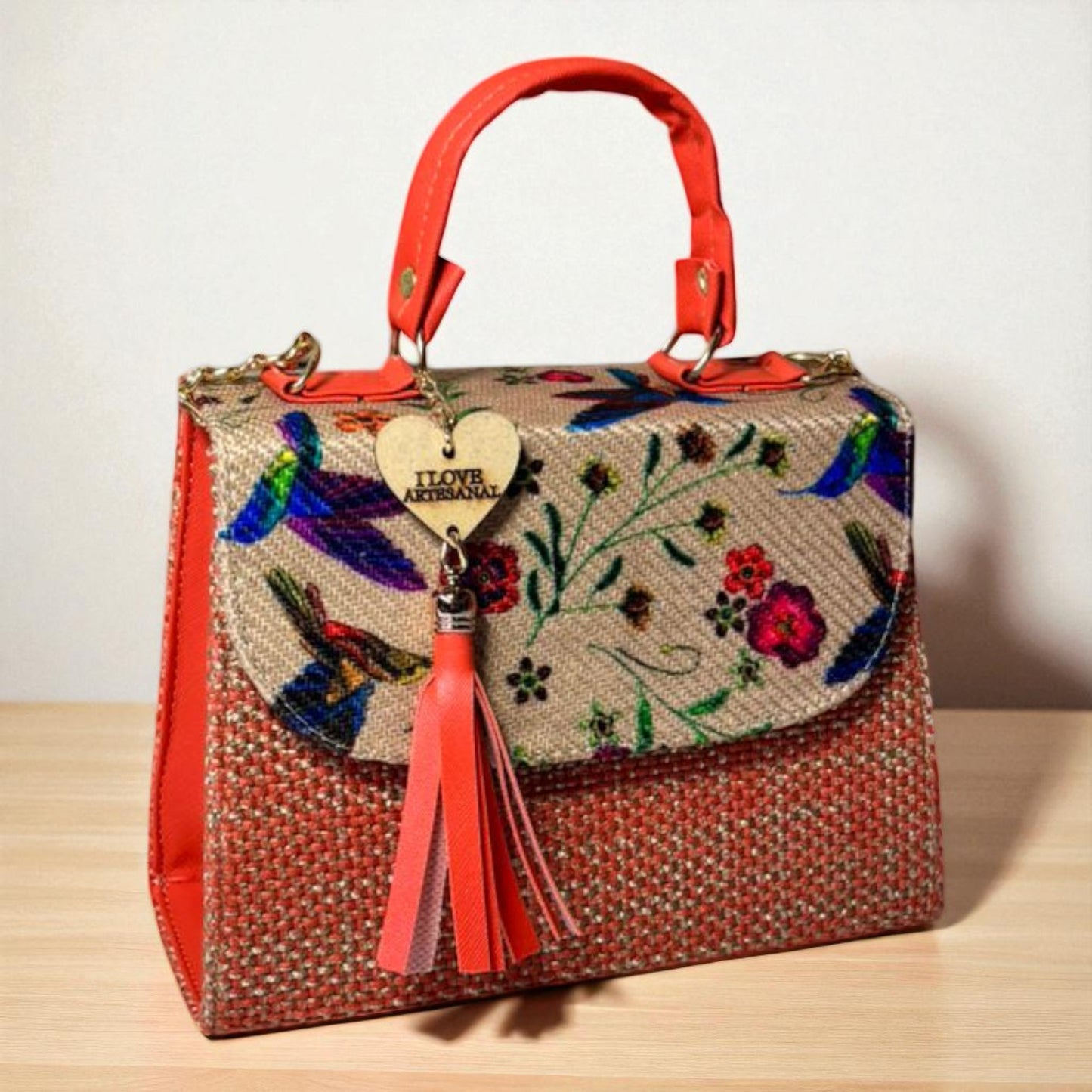 Bolsa CONCEPCION Crossbody Artesanal con Bordado Floral Multicolor – Mini Tote Mexicano de Moda