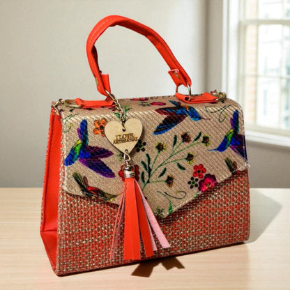 Bolsa CONCEPCION Crossbody Artesanal con Bordado Floral Multicolor – Mini Tote Mexicano de Moda