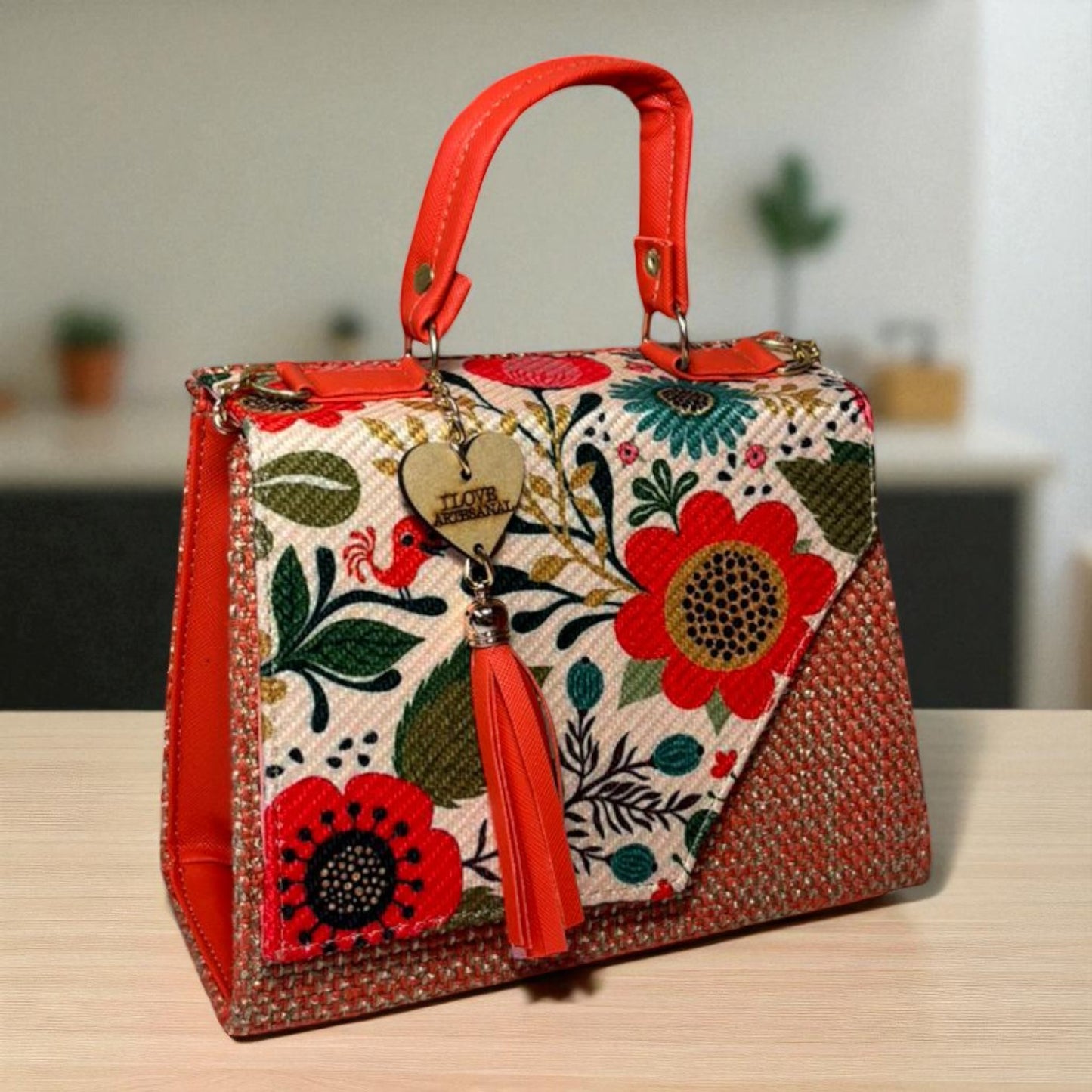 Bolsa CONCEPCION Crossbody Artesanal con Bordado Floral Multicolor – Mini Tote Mexicano de Moda